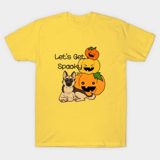 Hallowe'en German Shepherd and Pumpkins T-Shirt